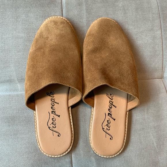 Free People Coronada Classic Slip on Mules Flats Brown Suede Size 38 Size 7.5-8 - Picture 4 of 11